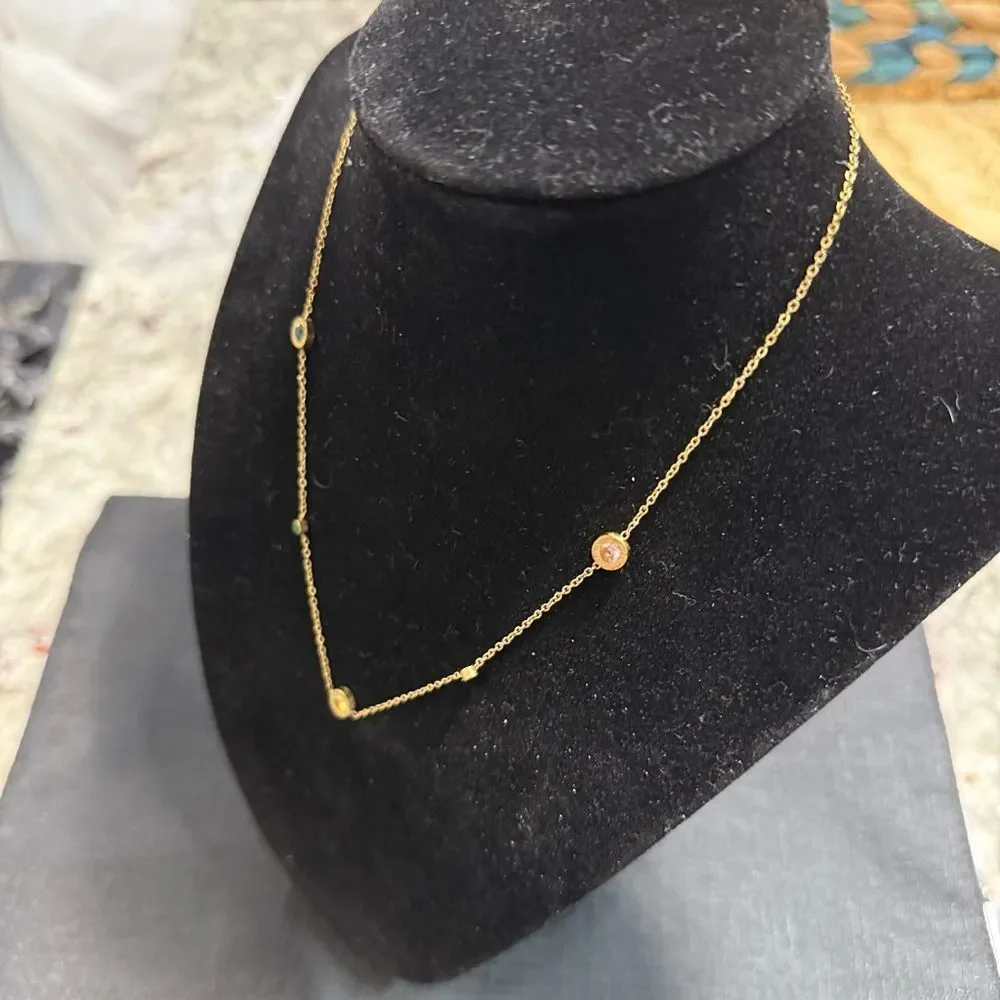 Nordstrom Gold Necklace with Gem Details